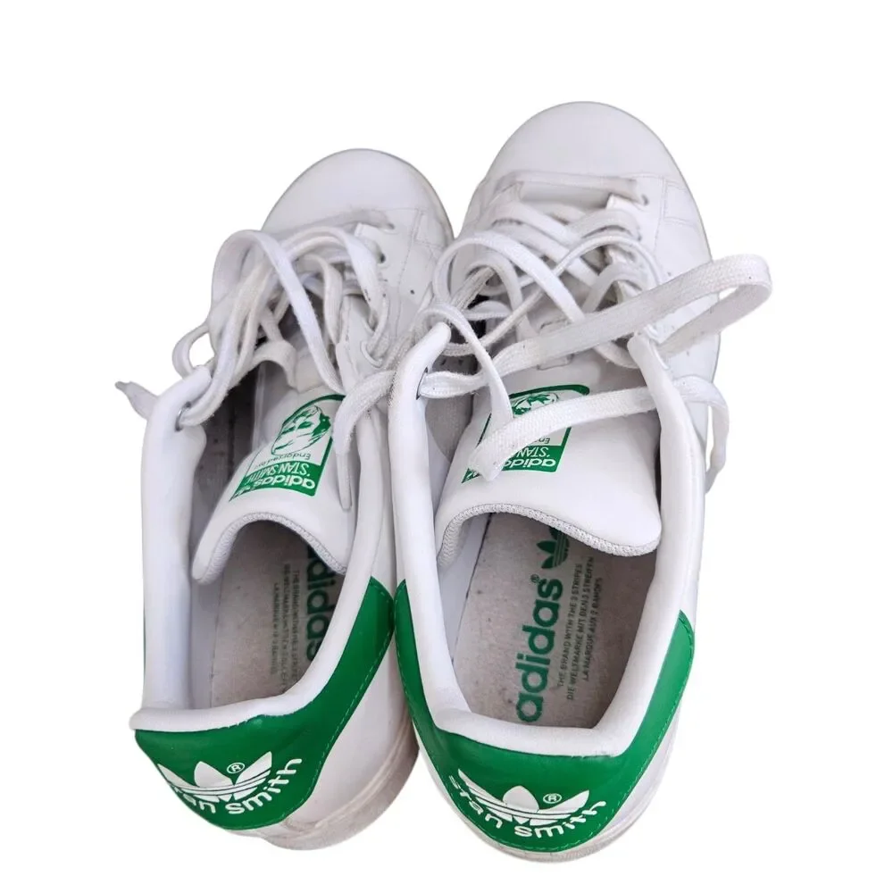 Adidas Originals Stan Smith Sneaker Men's 9 White Green Low Top Athletic Shoes